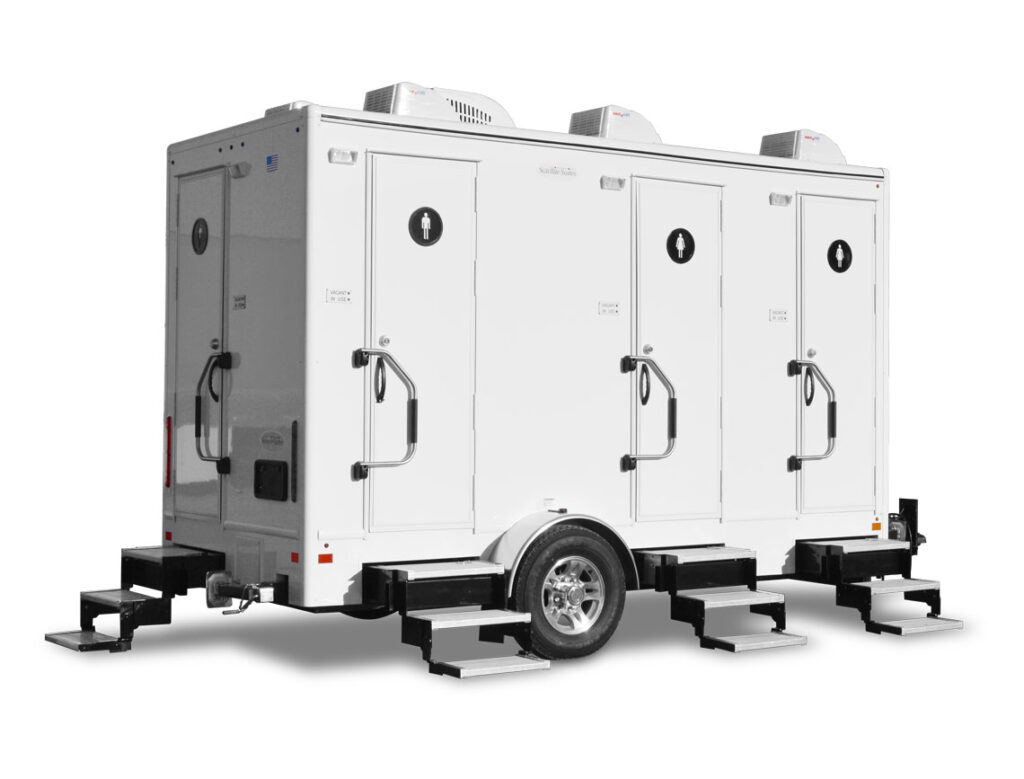 Clean, modern restroom trailers for any event by Parrish Portable Toilets serving Northwest Florida